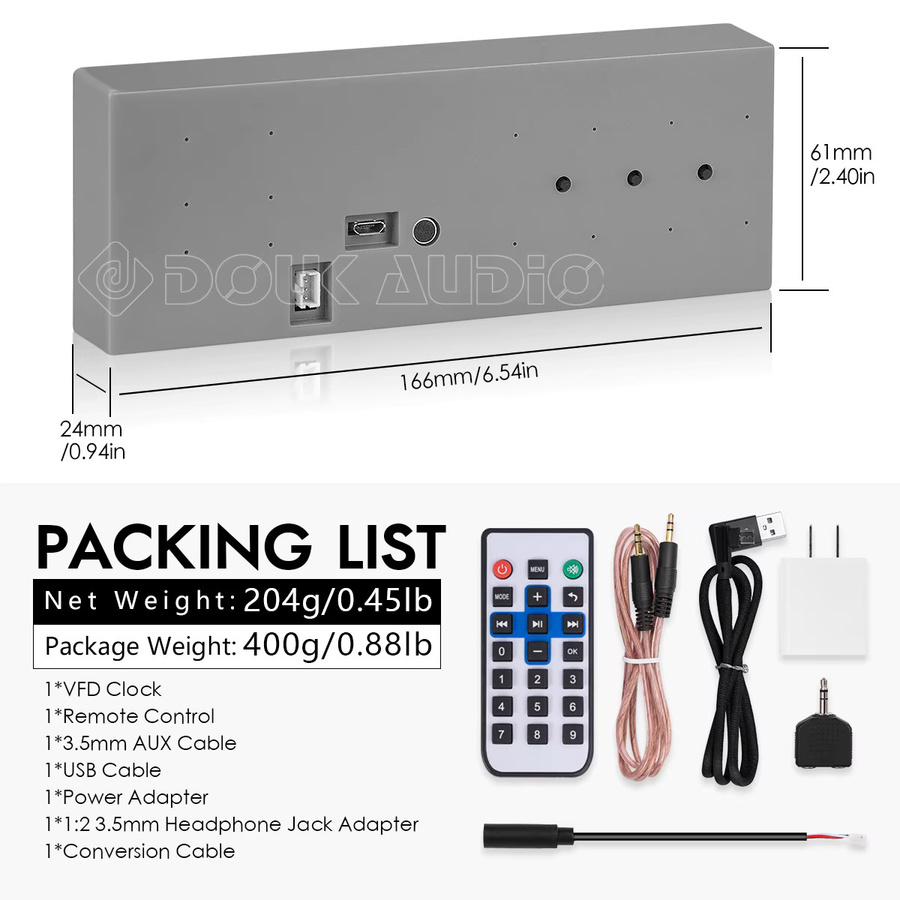 Douk Audio Stereo VFD Musik Spektrum Schallpegel Anzeige mit Mikrofon und Punktmatrix Audio VU Meter - Bild 6