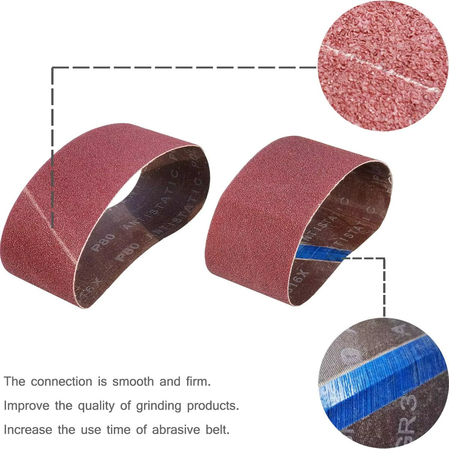 3 Stück Aluminiumoxid-Schleifbänder für Bandschleifer zum Schleifen von Holz, Metall und Farbe, Breite: 7,5 cm, Länge: 45,7 cm - Bild 5