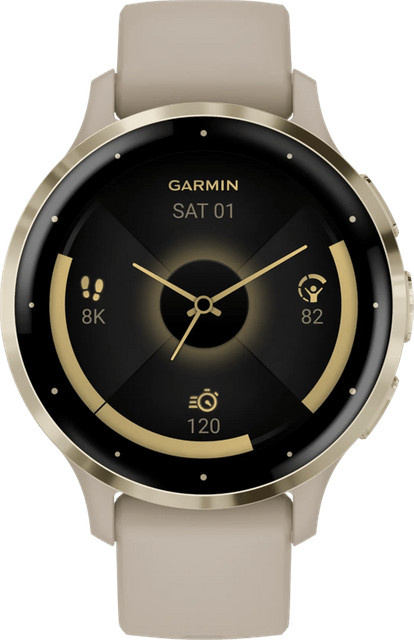 Garmin Venu 3S Smartwatch, 41 mm, Silikon, Damen, Grau, Gold, Beige - Bild 2