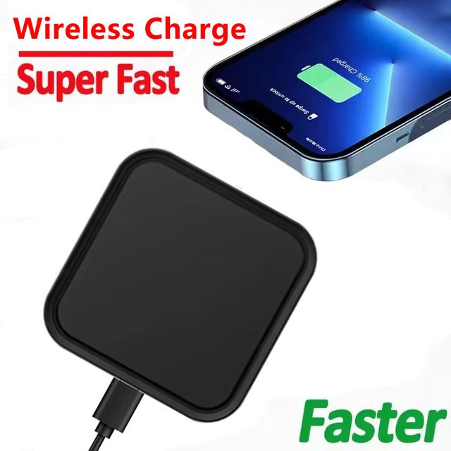 Opansten MINI kabellose Ladestation mit Kühlloch für iPhone, Samsung und Xiaomi in Schwarz - Bild 1