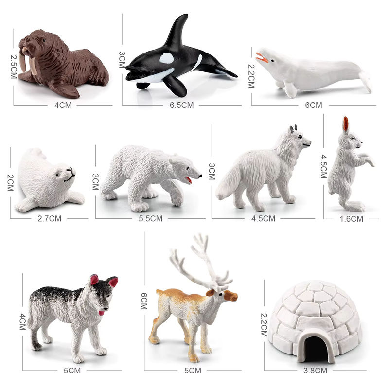 10-teiliges Tierfiguren-Set Arktischer Ozean aus Kunststoff in Mehrfarbig für deine Dekoration - Bild 5