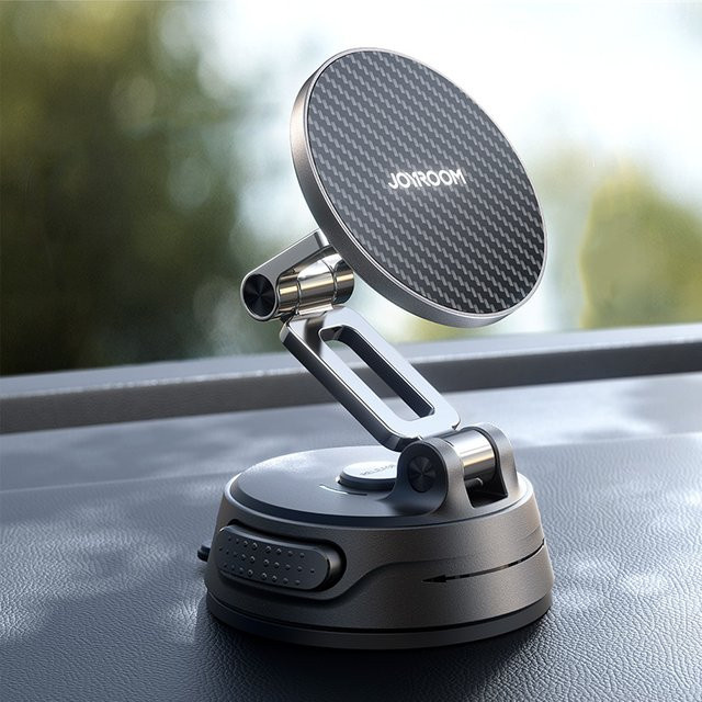 Joyroom Magnetische Saugnapf-Handyhalterung für das Auto in Schwarz, Universelle Vakuum-Magnet-Halterung für Armaturenbrett und Windschutzscheibe - Bild 1