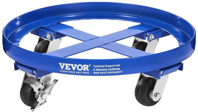 Fass Dolly Wagen von Buying Solutions, MB aus Stahl in Blau, Tragkraft 2000 lbs für 55 Gallonen Fässer mit 4 Rollenrädern - Bild 1