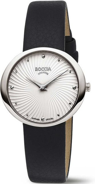 Boccia Damenuhr, Quarz, Titan, Saphirglas, 32 mm, Leder, Weiß, 5 ATM - Bild 1