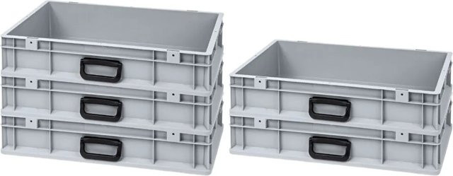 PROREGAL Spar Set 5x Eurobox Nextgen Portable Uno Transportbehälter Grau H x B x T: 12 x 40 x 60 cm, 23 Liter - Bild 1
