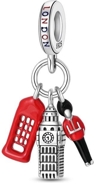 Charms Anhänger 925 Silber, London Big Ben Britischer Soldat, Damen - Bild 1