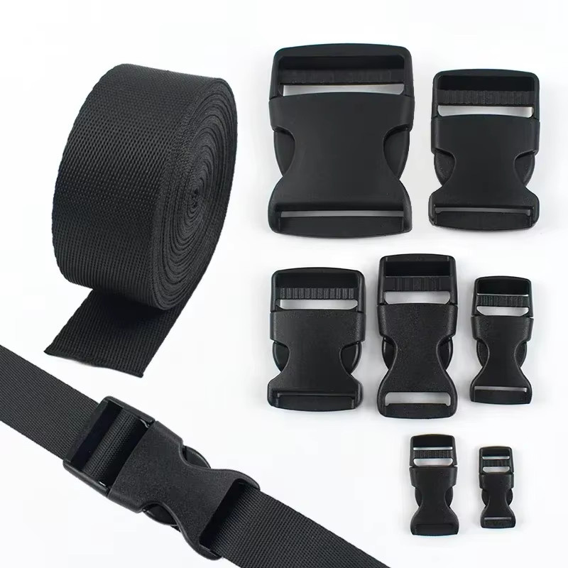 Meetee Taschen-Seitenschnallen aus Kunststoff in Schwarz für Nylon-Gurtband und Hundehalsbänder, 10-50mm - Bild 6