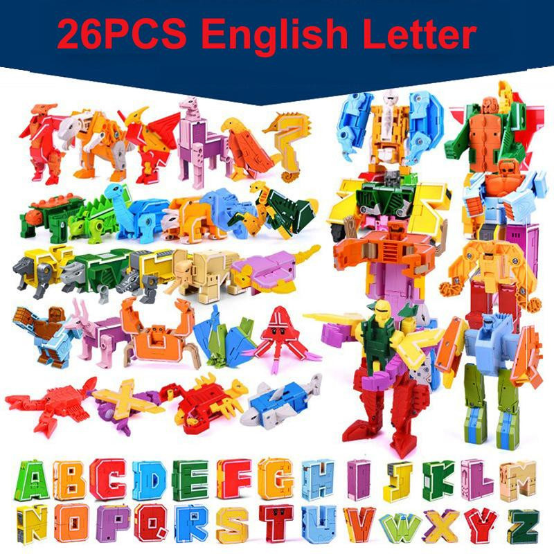 GUDI Englischer Buchstaben-Alphabet-Transformationsroboter Dinosaurier Actionfigur 3-6 Jahre - Bild 3