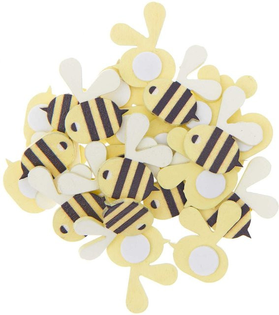 Rico Design Holzsticker Bienen in Gelb, 24 Stück - Bild 1