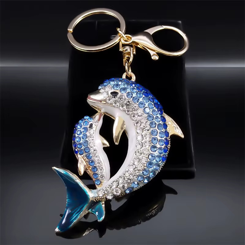 AFAWA Anhänger Delphin, Metall, Gold, Kristall, Damen - Bild 3