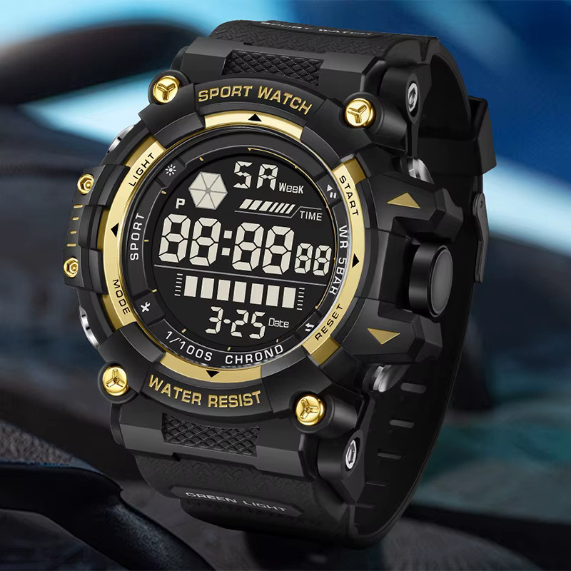 FOXBOX Digitaluhr, Chronograph, Quarz, Kunststoff, Schwarz, Herren - Bild 2