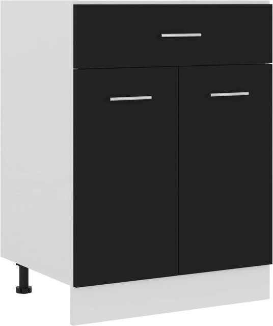 vidaXL Schubunterschrank Schwarz aus Holzwerkstoff B/T/H: 60 x 46 x 81,5 cm - Bild 1