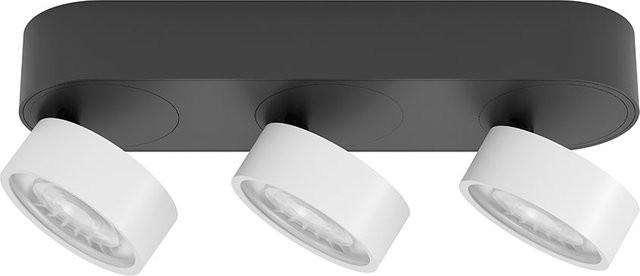 LUX-IT Swing 95 Round LED-Deckenstrahler 3-flammig, Schwarz und Weiß, Warmweiß 3000K - Bild 1