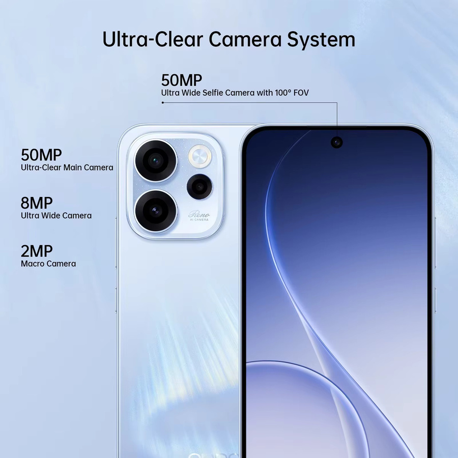Oppo Reno15 FS 5G Smartphone Blau mit 512 GB Speicher und 8 GB RAM, Snapdragon 6 Gen 1, 6,57 Zoll Display und 6500 mAh Akku - Bild 2