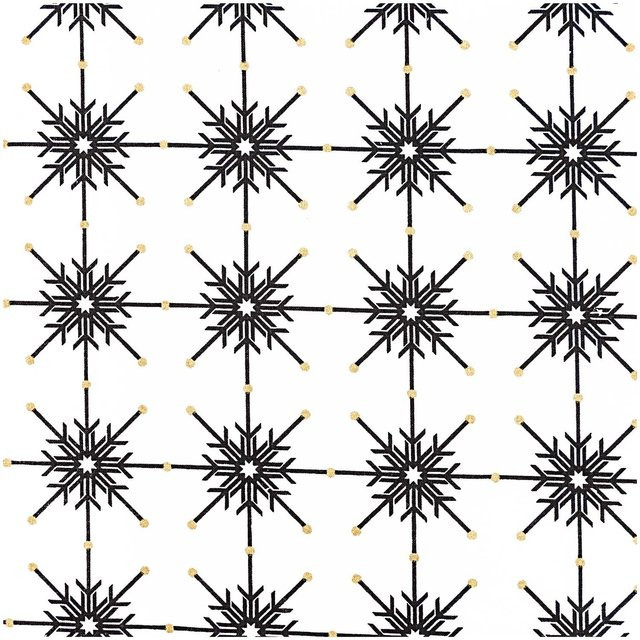 Rico Design Stoff Eiskristall in Schwarz-Gold aus Baumwolle, Breite: 50 cm, Länge: 140 cm - Bild 1