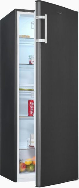 Exquisit Vollraumkühlschrank KS5320-V-H-040E in Inoxlook-Az, Standgerät mit LED-Innenbeleuchtung und reversibler Tür - Bild 1