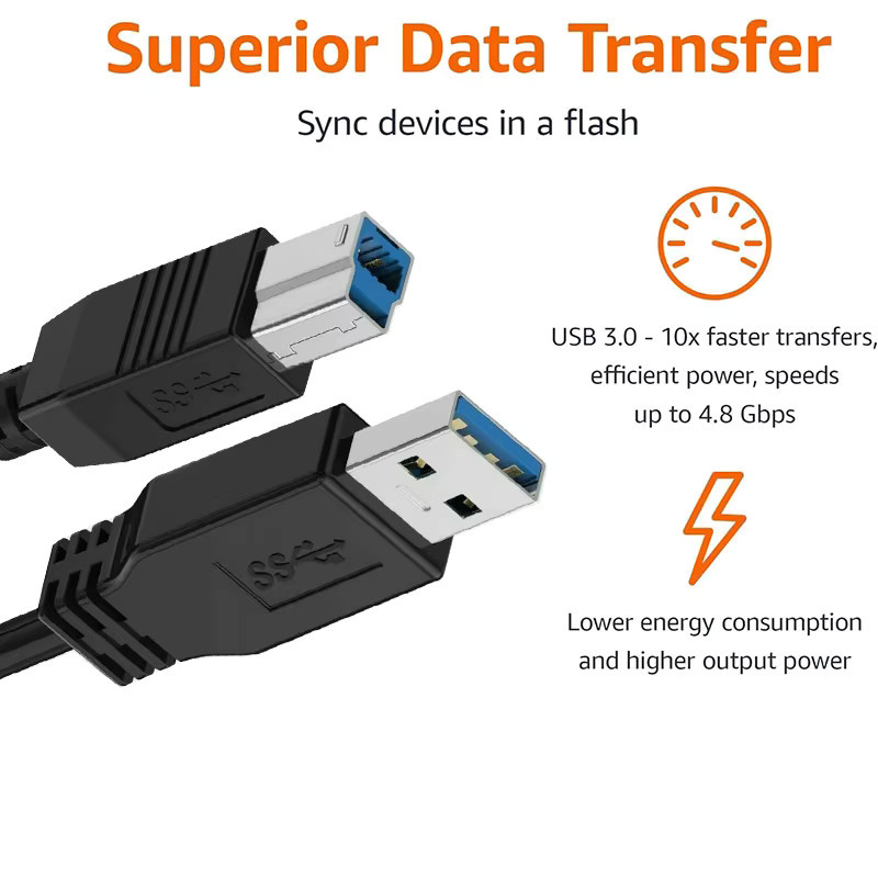 VBDWRM USB 3.0 Kabel A-Stecker auf B-Stecker in Schwarz - Bild 4