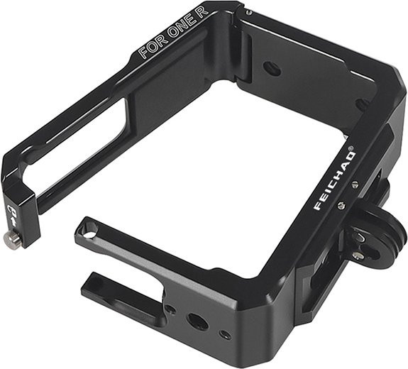 FEICHAO Aluminium-Kamerakäfig für Insta360 One R Action-Kamera in Schwarz mit 1/4 magnetischem Halter, Adapter und Kaltschuhhalterung - Bild 1