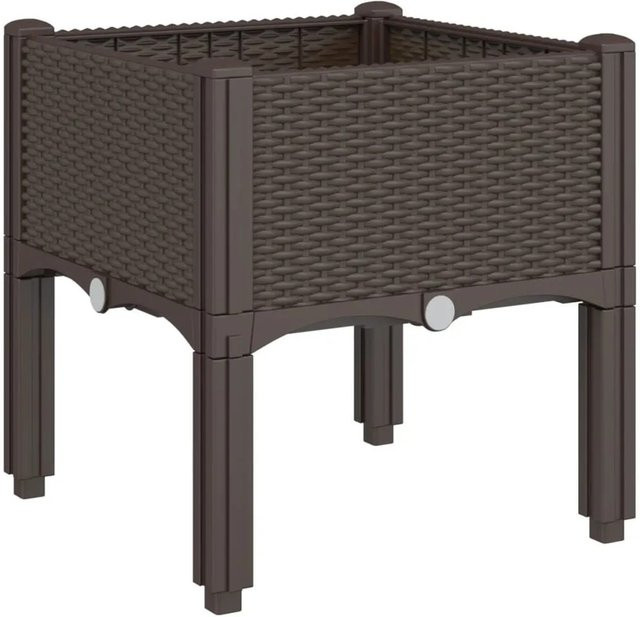 vidaXL Pflanzkasten mit Beinen Braun B/T/H: 40 x 40 x 42 cm aus Kunststoff - Bild 1
