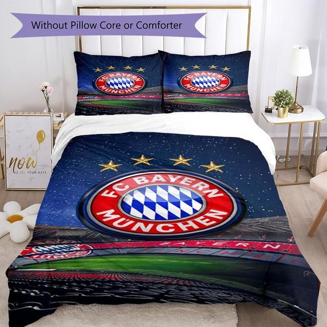FC Bayern München Bettwäsche-Set von Celest Bazaar A in Blau, bestehend aus 1 Bettbezug und 2 Kissenbezügen, B/H: 245 x 210 cm - Bild 1