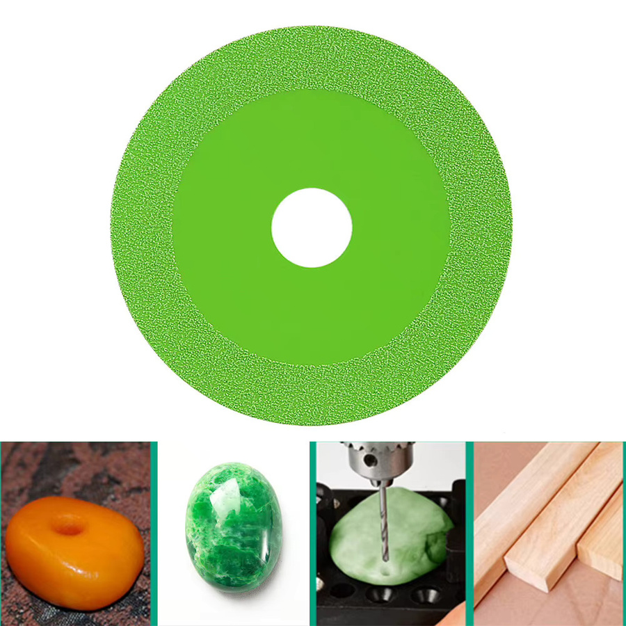 Diamant Trennscheibe für Glas, Marmor, Jade und Kristall, Durchmesser: 100 mm, Bohrung: 22 mm, Farbe: Grün - Bild 2