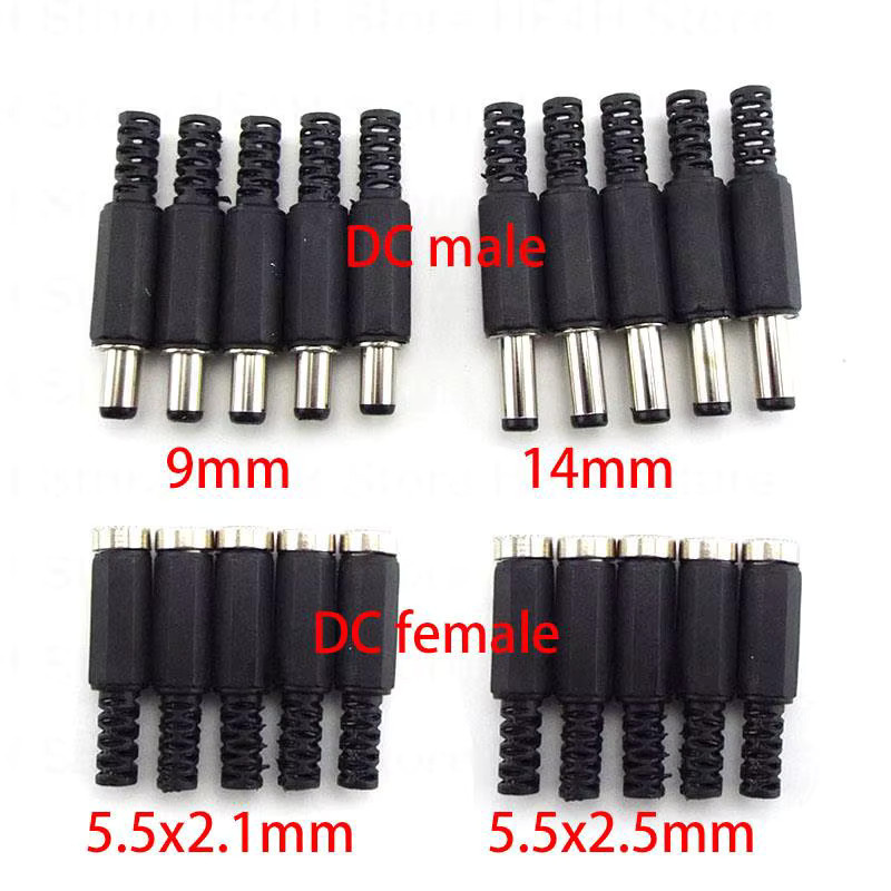 DC Buchse-Stecker Adapter Set für Stromversorgungsanschlüsse 5,5mm x 2,1mm und 5,5mm x 2,5mm in Schwarz - Bild 2