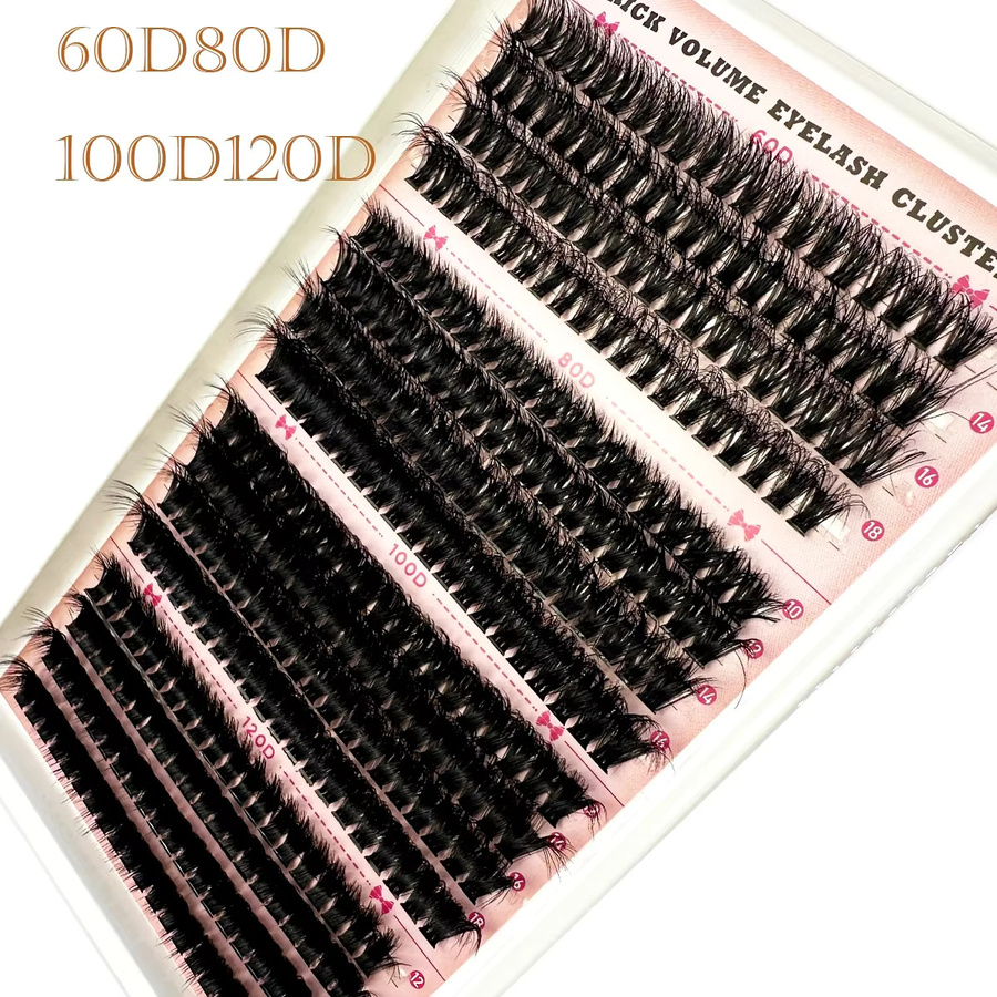 AMSDCN Einzelwimpern Cluster Extensions, 16 Reihen, Mix 60D-120D, Unisex - Bild 4