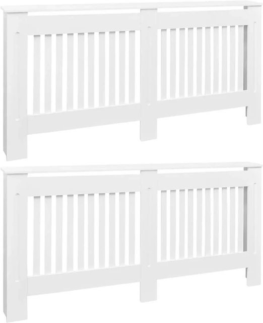 vidaXL Heizkörperabdeckung 2er Set aus MDF in Weiß, Höhe: 172 cm - Bild 1