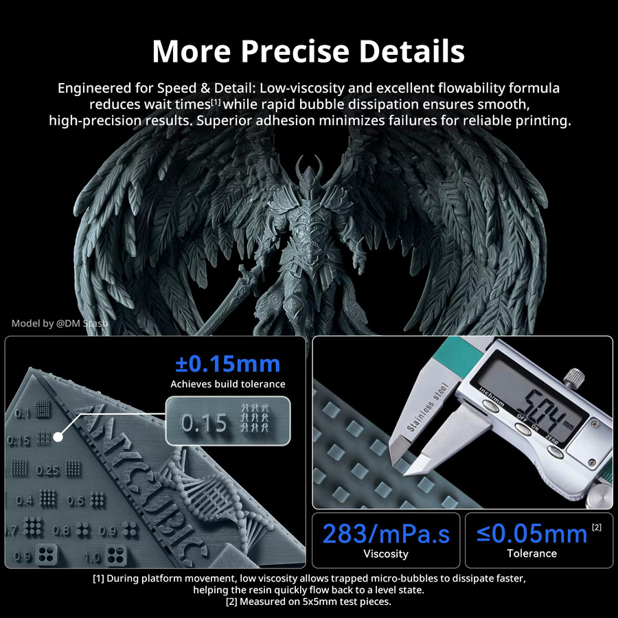 Anycubic 2.0 Resin Photopolymer Harz für 3D-Drucker in Grau und Gelb mit hoher Zähigkeit und schneller Aushärtung - Bild 3