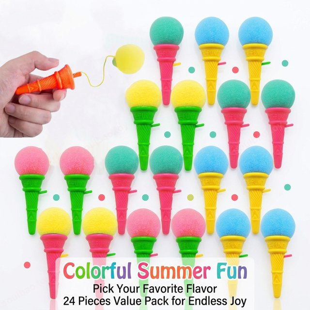 soulbao Mini-Eiscreme-Form-Schwammball-Werfer, Scherzartikel, 10-teiliges Set, bunt - Bild 1