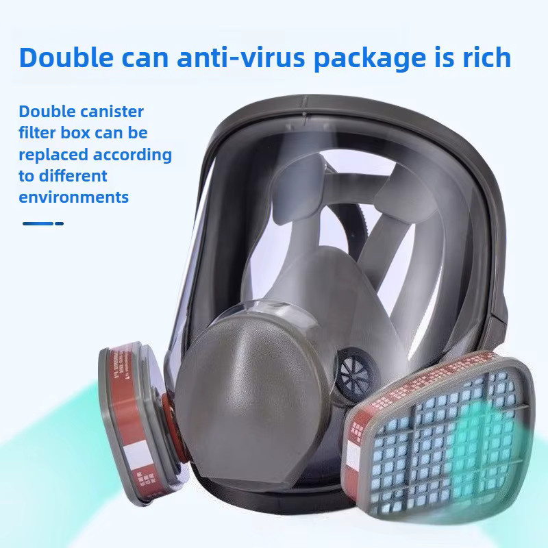 QHSPE 6800 Vollgesichtsschutzmaske professionelle Gasmaske zum Schutz vor Chemikalien, Pestiziden und Staub - Bild 3