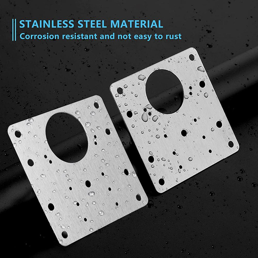 10-teiliges Reparaturplatten-Set für Schrankscharniere aus Edelstahl in Silber - Bild 2