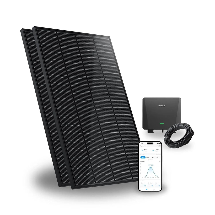 SUNSHARE Ray 400W Balkonkraftwerk Solarsystem in Schwarz ohne Halterung für Balkon, Terrasse oder Dach - Bild 2