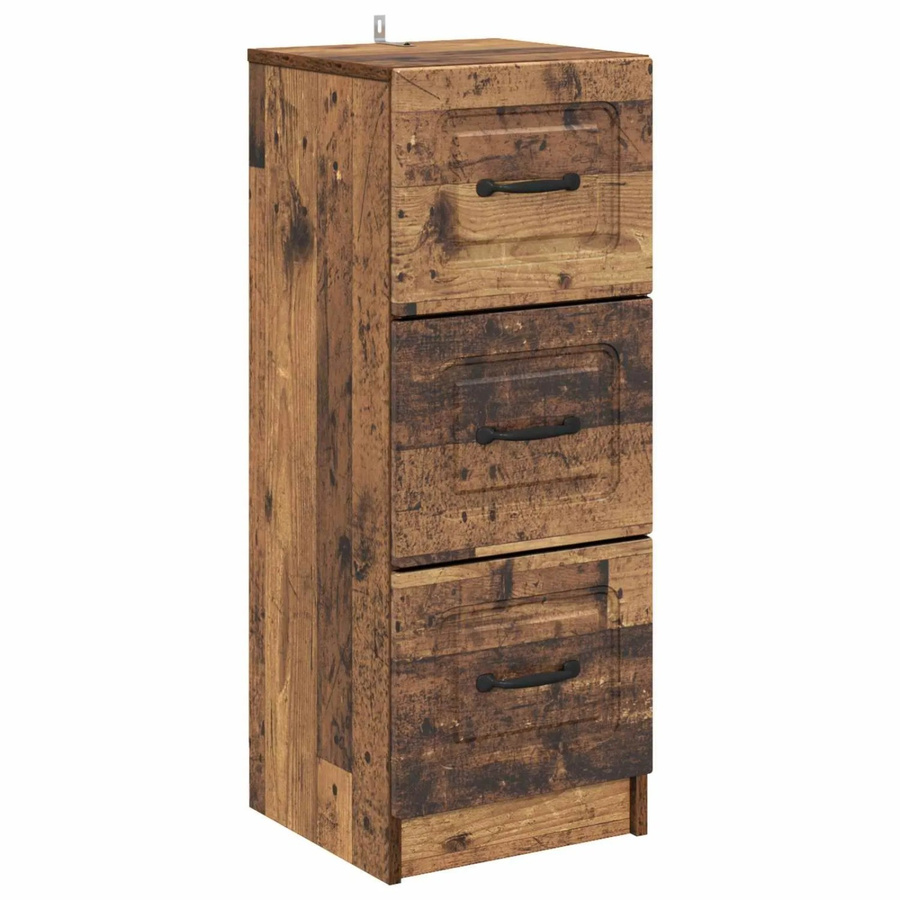 vidaXL Schubladenschrank Altholz in Braun aus Holzwerkstoff, B/T/H: 33 x 34,5 x 87 cm - Bild 2