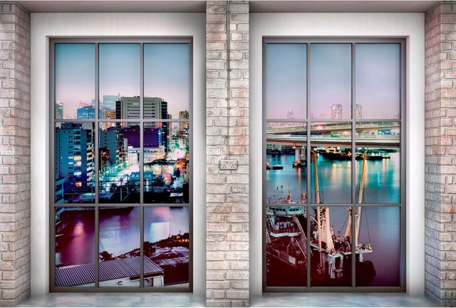 Komar Fototapete Vlies Loft Multicolor B: 368 cm, H: 248 cm - Bild 1