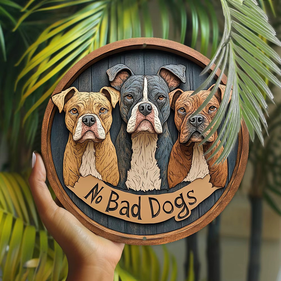 Rundes Boxer-Hundeschild aus Aluminium von Potdemiel, Mehrfarbig, Durchmesser: 20,32 cm - Bild 4