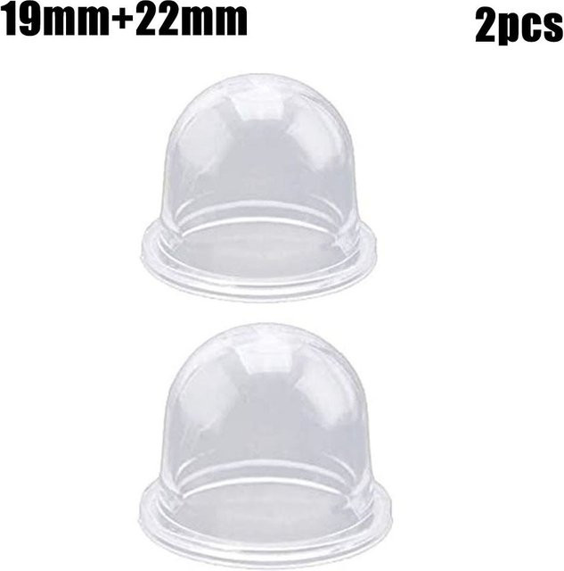 Vibratite Kraftstoff Primer Birne Set 19/22mm Carb Primer Birne Kappe für Vergaser als Ersatzteil für Kettensägen, Gebläse und Trimmer, transparent, 2 Stück - Bild 1