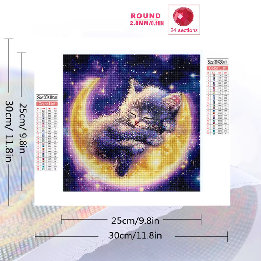 EverShine Diamant-Mosaik Katzen-Gemälde DIY Strass-Stickerei für Kinder in Multicolour, B/T/H: 20 x 20 x 20 cm - Bild 2
