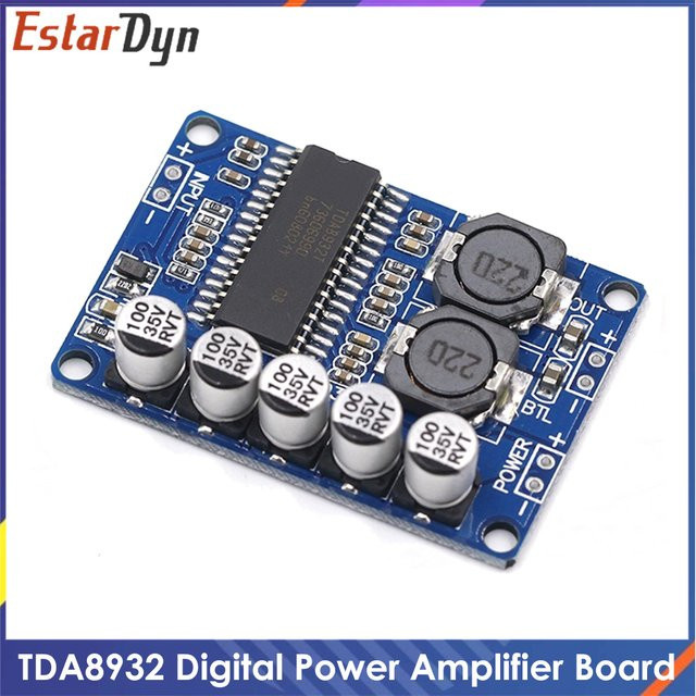 Estardyn TDA8932 Mono-Verstärkerplatinenmodul, 35 W digitaler Klasse-D-Verstärker für DIY-Lautsprecher und Subwoofer, Blau - Bild 1