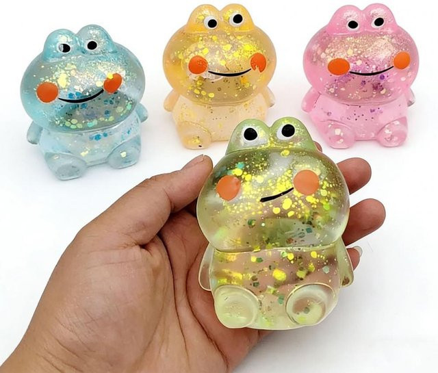 BC Pet Supplies Festlicher Glitzer-Hase Frosch Quetschspielzeug, Weiche Stressabbau-Dekoration - Bild 1
