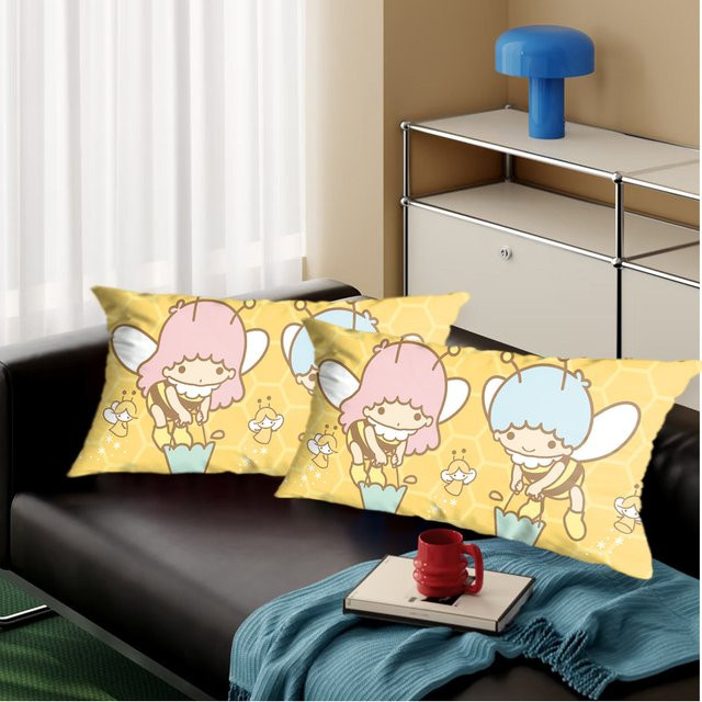 MINISO Kawaii Little Twin Star Zierkissenbezug in Gelb, Rechteckig, 30 x 30 x 1 cm - Bild 1