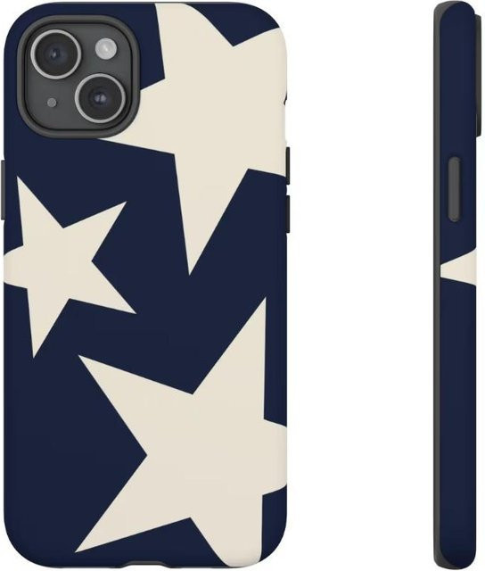 Lucky Start 2-in-1 Handyhülle mit weißem Stern in Dunkelblau für iPhone 17 16 15 14 13 12 11 Pro Max Plus sturzsicher und stoßfest - Bild 1