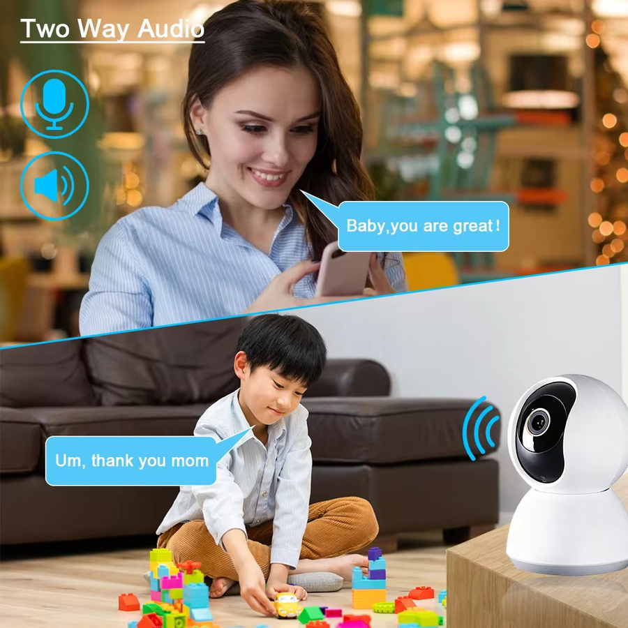 NINIVISION Smart Home Baby Monitor 2K PTZ IP Kamera mit 5MP Auflösung, Wifi, Two-Way Audio und Auto Tracking, Weiß - Bild 5
