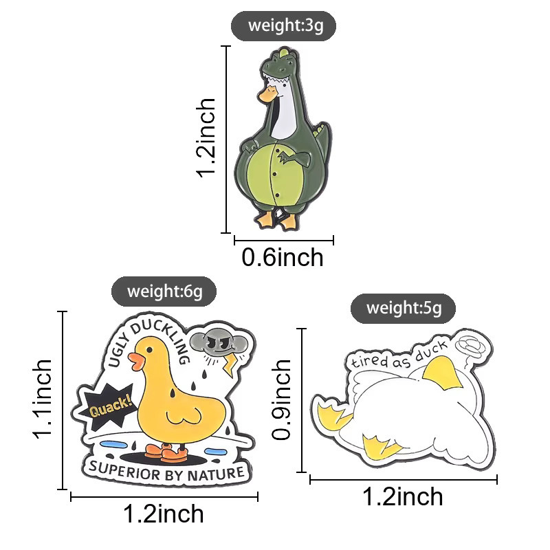 Miss Zoe Anstecknadeln Dinosaurier-Enten-Emaille, Bunt, Kinder - Bild 2