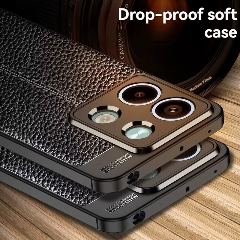 Luxus Business Leder PU Schutzhülle für Xiaomi Redmi Note 13 4G 5G, Redmi Note 13 Pro 5G, Redmi Note 13 Pro + in Schwarz, Stoßfestes Soft Cover - Bild 2