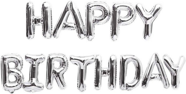 Rico Design Folienballon-Set Happy Birthday in Silber - Bild 1