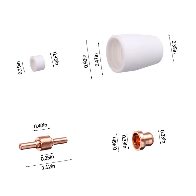 Plasma-Schneidspitzen und Verschleißteile Set für LG-40 PT-31 Cut40 Cut50 Schneidbrenner mit Elektroden, Shield Cups und Düsen - Bild 5
