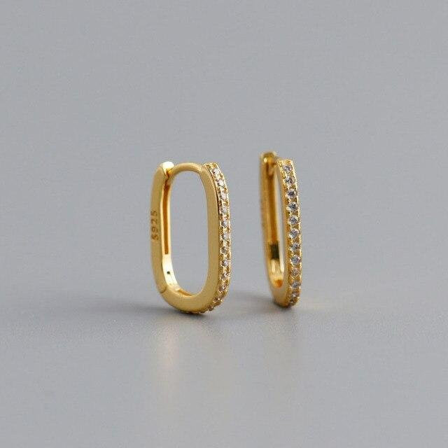 Allbestart Creolen 925 Silber, Gold, Zirkonia, Unisex - Bild 1
