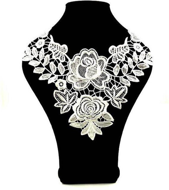 Rd lala Falscher Kragen, Floral Stickerei, Damen, gray - Bild 1