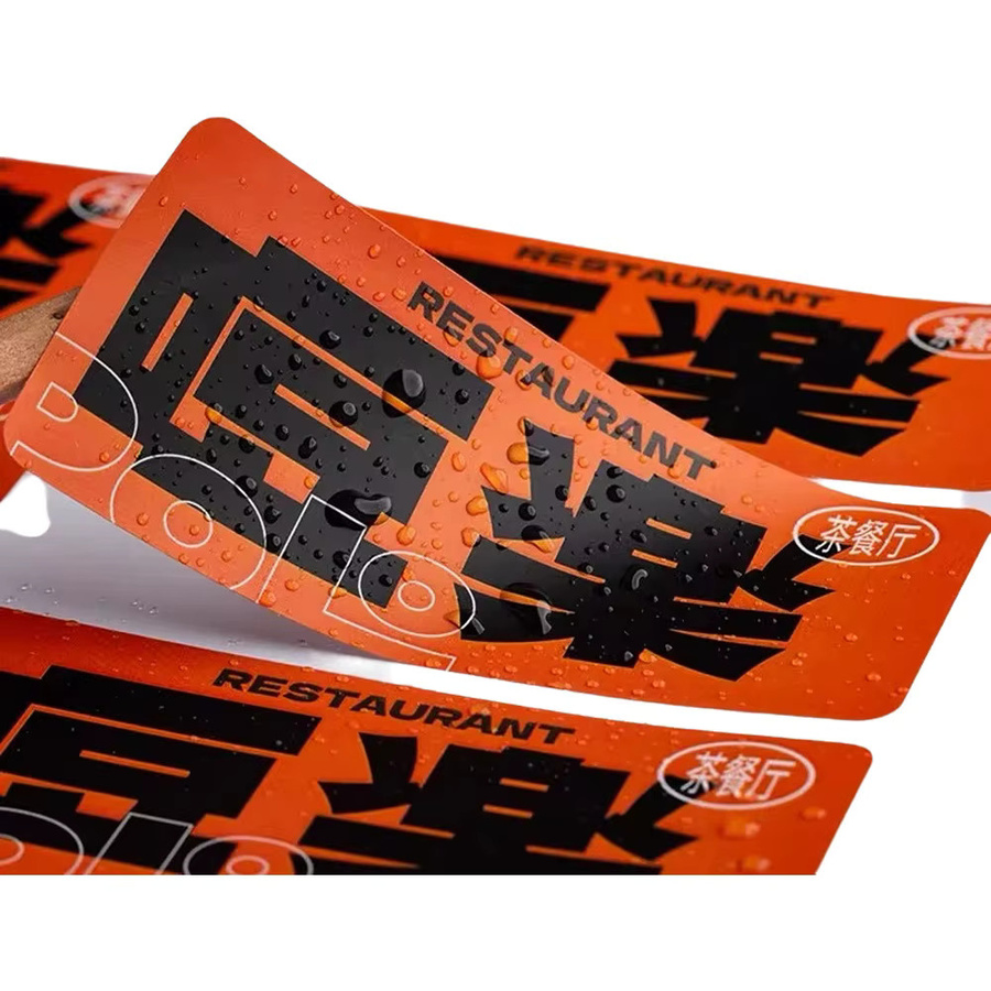 500 Stück wasserfeste PVC-Aufkleber in Orange für individuelle Logos und Geschenkverpackungen - Bild 2